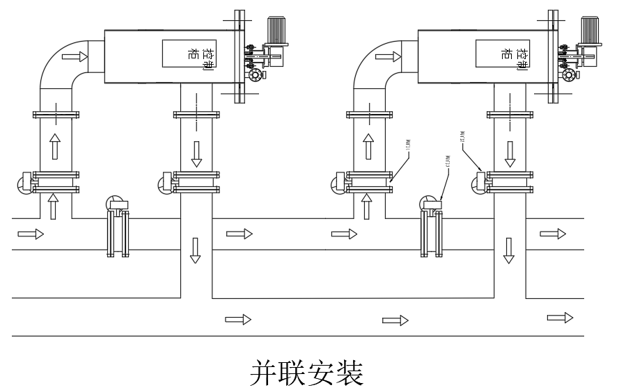 自清洗過濾器（F型）并聯(lián)安裝方式