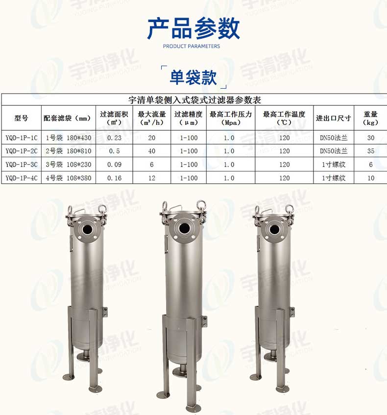 單袋式過濾器規(guī)格參數(shù)